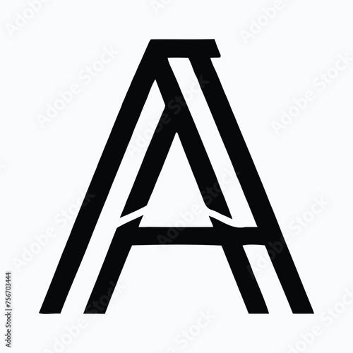 Initial letter A logo template with geometric spotlight negative space illustration in flat design monogram symbol