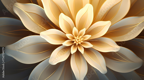 Beautiful abstract golden flowers © ma