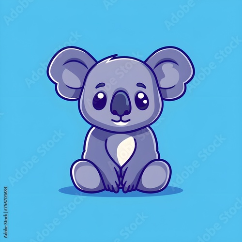 Vector koala sitting cute creative kawaii cartoon mascot. Koala funny vector illustration mascot logo design.