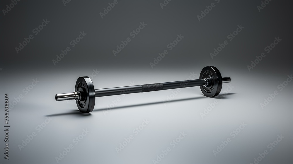 Sleek Black Weightlifting Bar on White Background
Sleek Black Weightlifting Bar on White Background