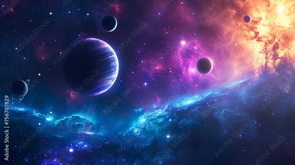Abstract planets and space background Abstract planets and space background