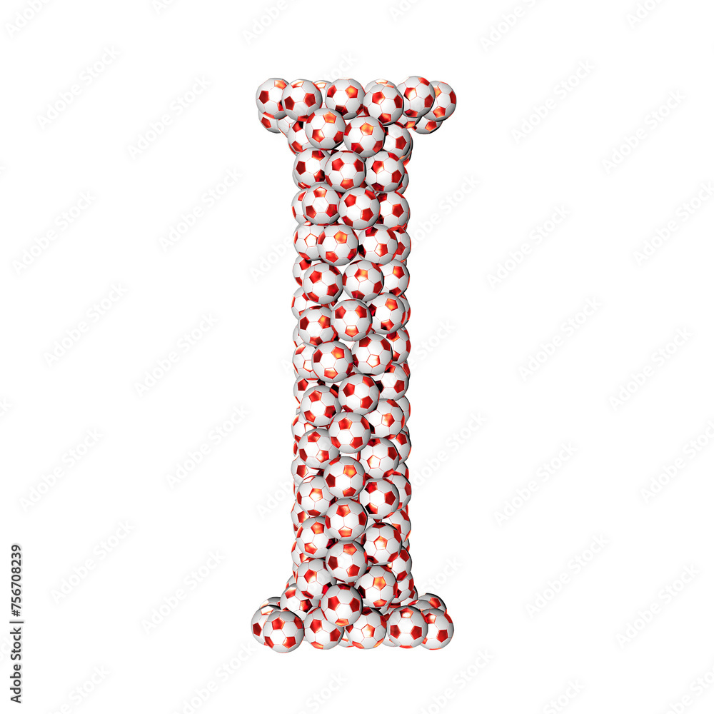 Obraz premium Symbols made from red soccer balls. letter i