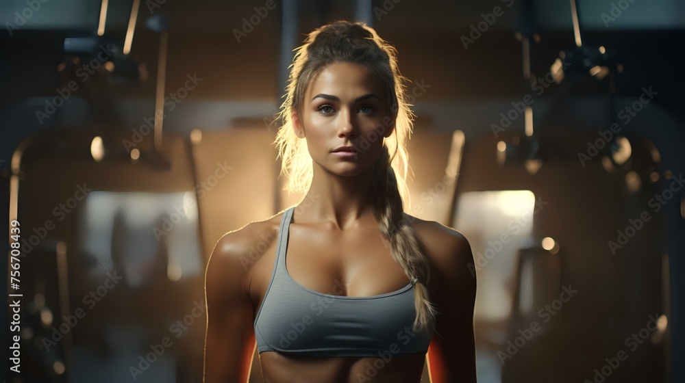 Fitness Training - Young Woman Lifting Weights

