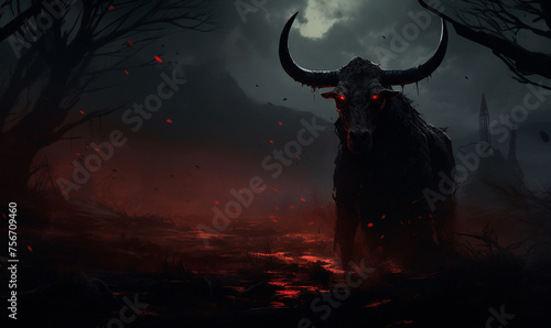 In a dark twist of nature an angry devil cow