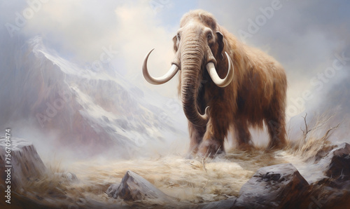 In a realm of fantasy a mammoth roams through clouds painted in soft pastels © SOLO PLAYER