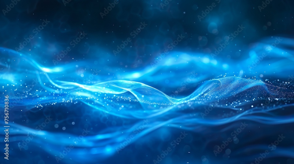 Abstract digital network connection blue background 3D rendering