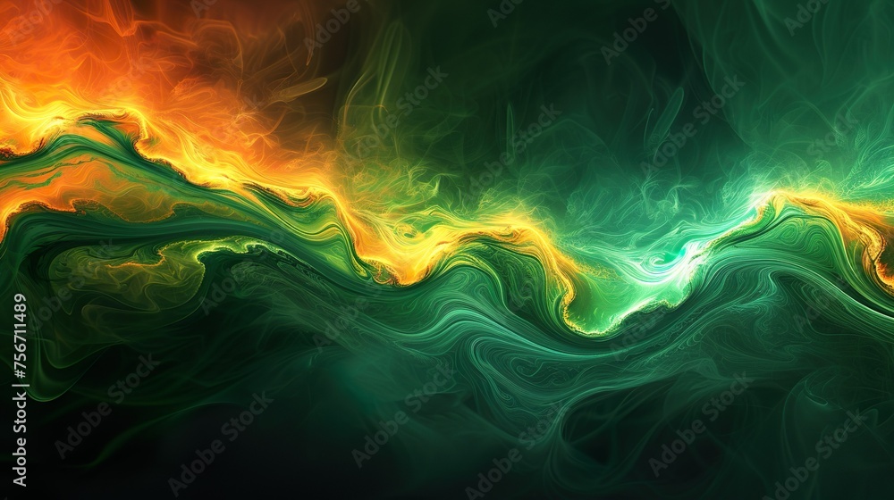 abstract illustration art color psychedelic fractal wavy spiral lines organic forms on the subject of abstraction, imagination and art - obrazy, fototapety, plakaty 