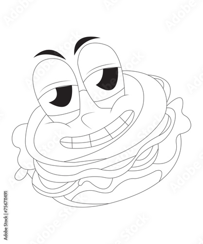 Food and snacks coloring page for kids
