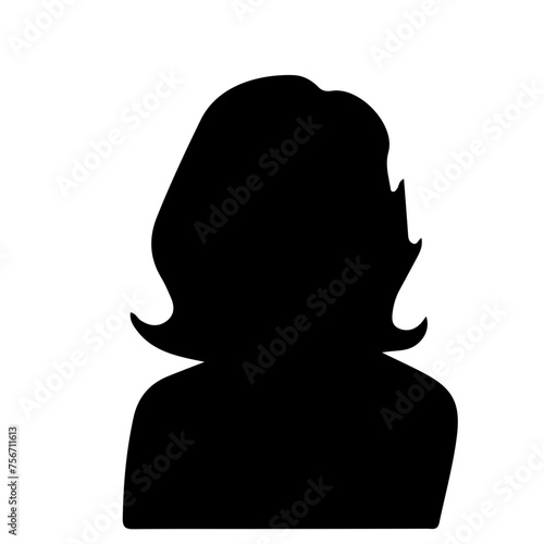 silhouette of girl head with hairs