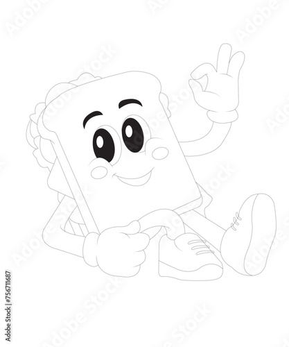 Food and snacks coloring page for kids