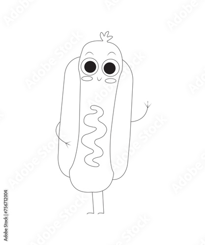 Food and snacks coloring page for kids