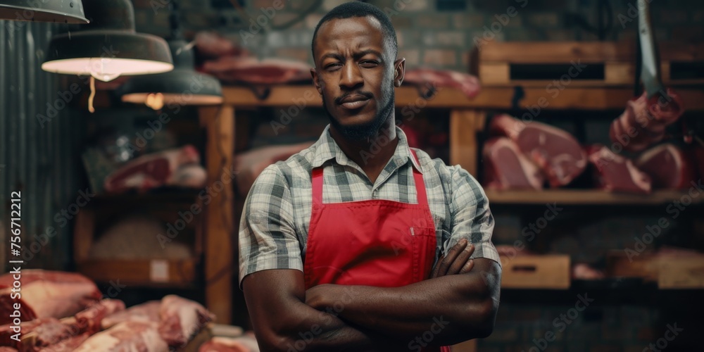 African American butcher Generative AI