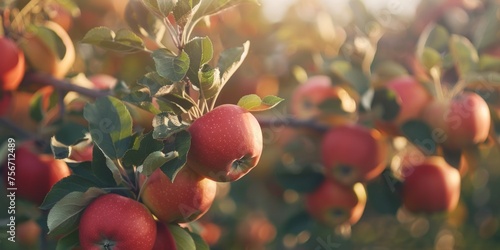 red apples on the tree Generative AI