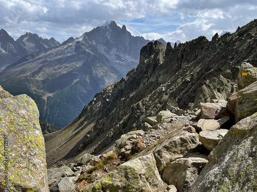 Panoramic Peaks: Grand Balcon Mountain Trail Path, Chamonix, France photo