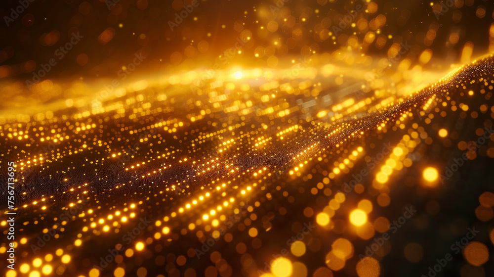 Fototapeta premium Wealth Streams: Glowing Trails and Data in Financial Abstract 