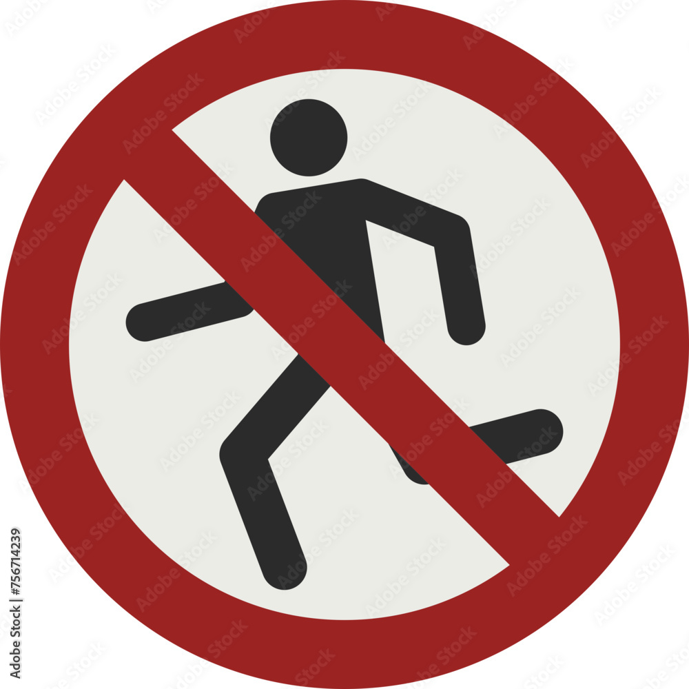 PROHIBITION SIGN PICTOGRAM, NO RUNNING ISO 7010 – P048, SVG PROHIBITION SIGN PICTOGRAM, NO RUNNING ISO 7010 – P048, SVG
