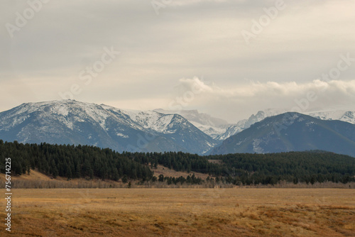 view of the snowy mountains