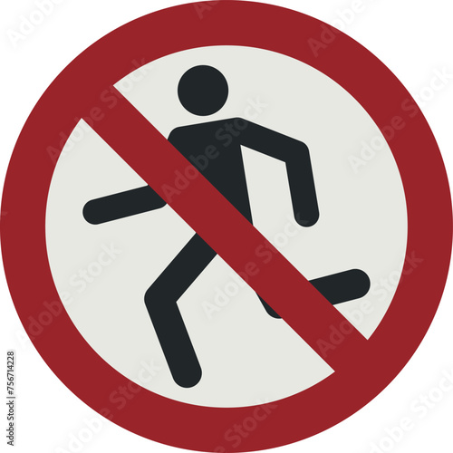 PROHIBITION SIGN PICTOGRAM, NO RUNNING ISO 7010 ? P048.eps photo