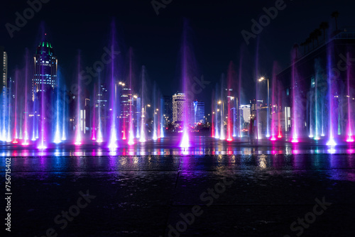 Dancing water fountains in Lusail Park, Qatar