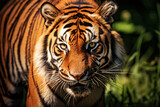 Intense Tiger Gaze in Natural Habitat