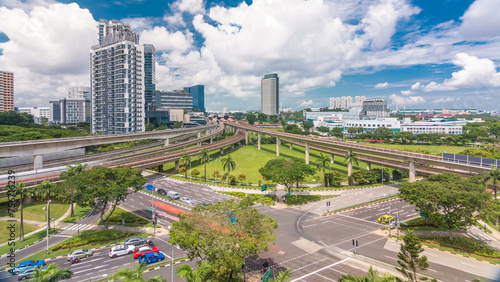 Fotografía Jurong East Interchange metro station aerial timelapse, one of the major integra