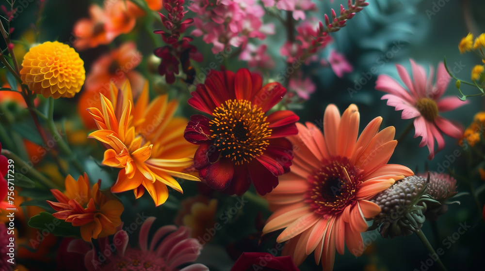 Red and yellow flower. AI generated art illustration. Red and yellow flower. AI generated art illustration.
