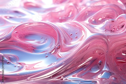 Close Up View of Pink Liquid Generative AI