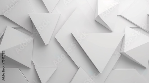 white triangles blank cards square shapes background
