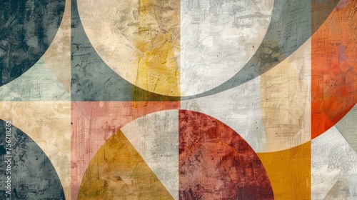 Geometric abstract background in pastel tones. Design for wallpaper, textile, poster. Modern minimalist composition.