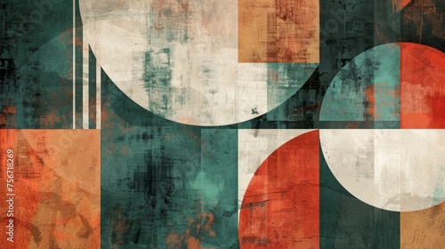 Geometric abstract background in pastel tones. Design for wallpaper, textile, poster. Modern minimalist composition.