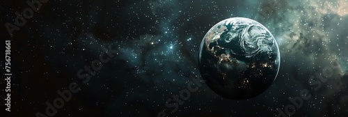 Planet Earth Surrounded by Starlight photo