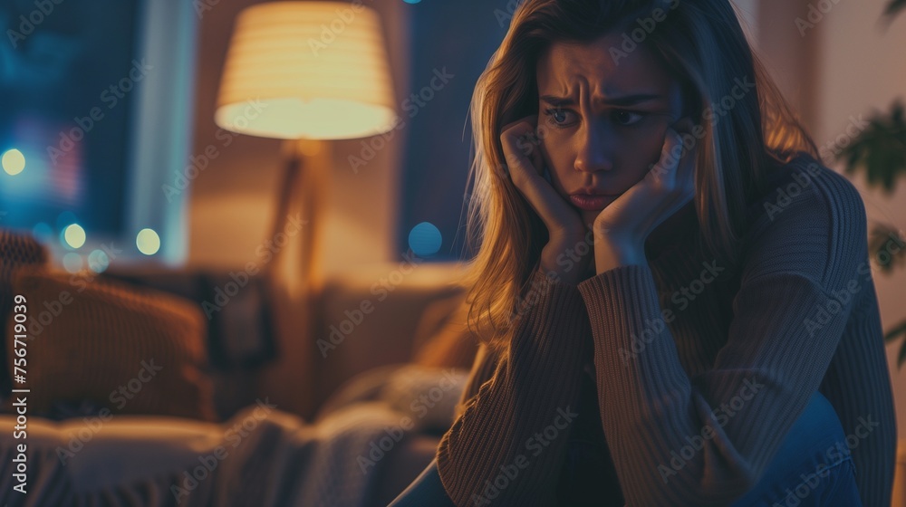 A helping hand to a woman feeling depressed at home. A helping hand to a woman feeling depressed at home.