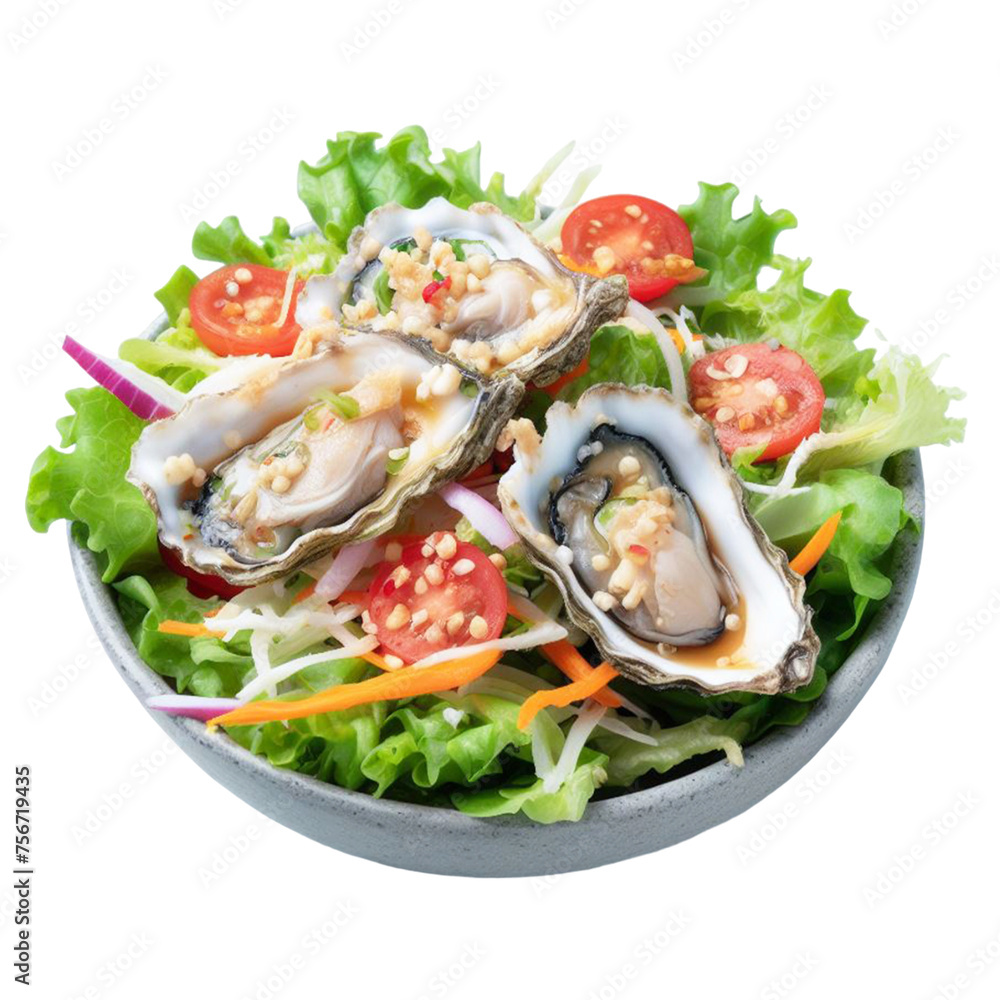 Oyster salad, no background. Oyster salad, no background.