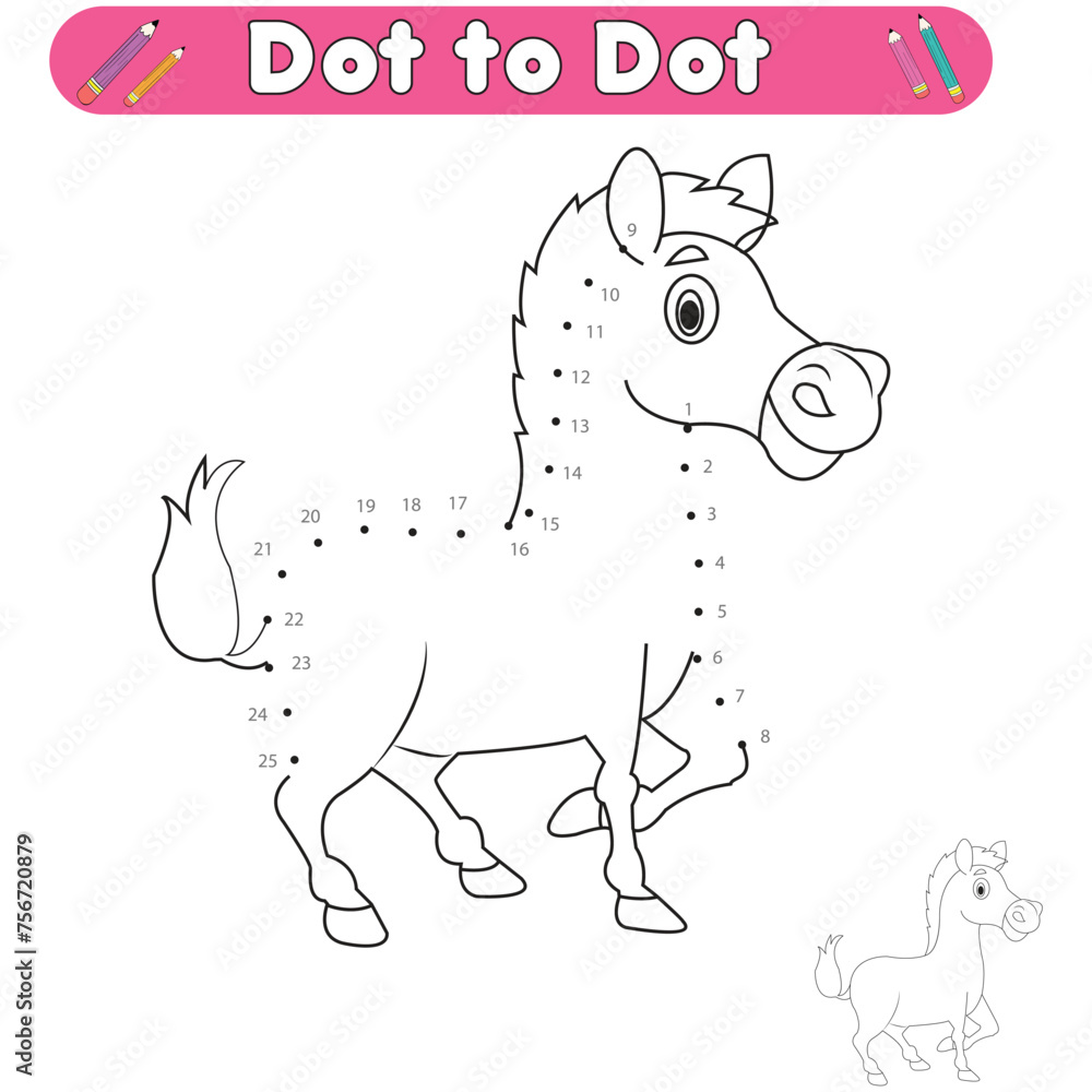 Obraz premium Dot to dot animals coloring activity and Educational Game for Kids 