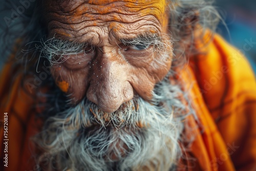 portrait of a wise old indian man