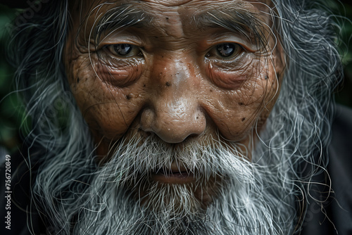 portrait of a wise old asian man