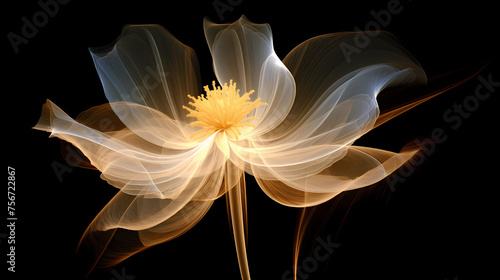 Abstract portrait of golden flowers  spectacular background with bright atmosphere