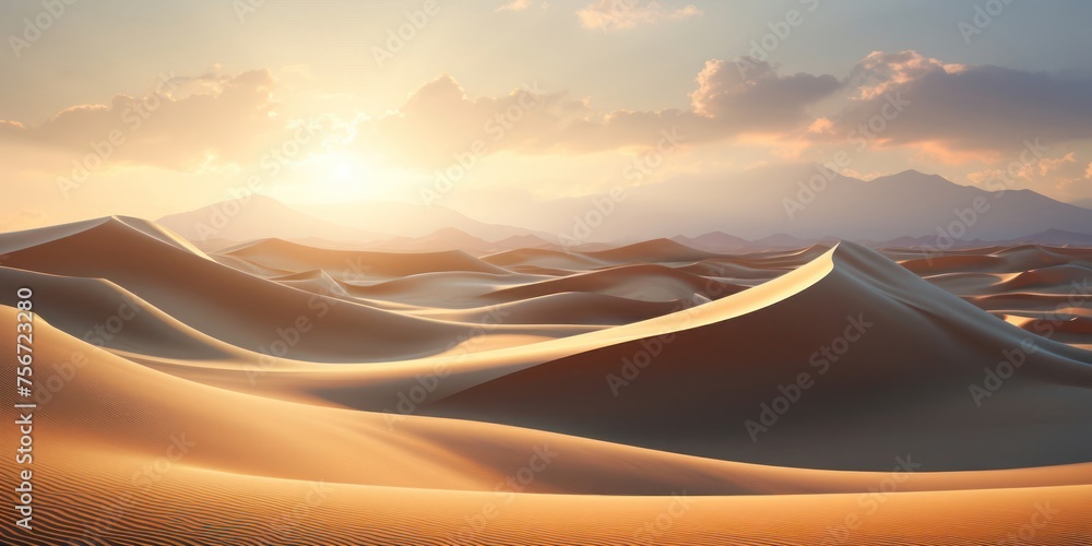Sand Dunes of a Desert Landscape Generative AI