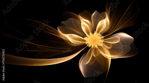 Golden flowers background illustration elegant and beautiful