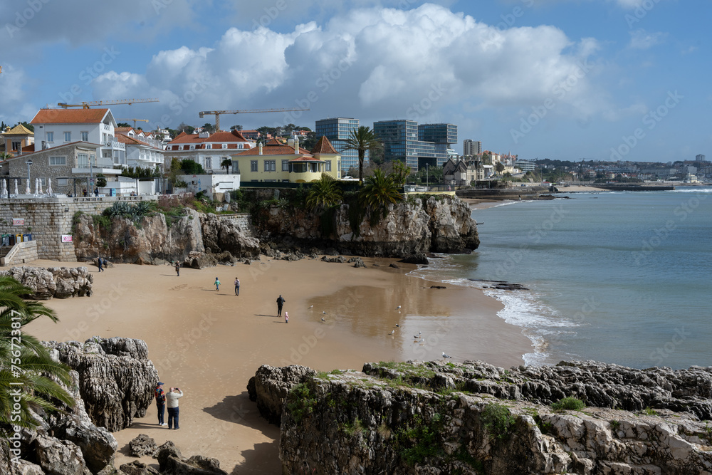 strip of atlantic beaches in lisbon portugal