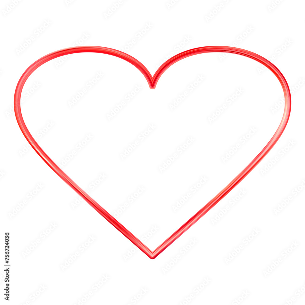 Red Heart frame. Realistic thin frame icon. 3d Luxury symbol of love. Red Heart frame. Realistic thin frame icon. 3d Luxury symbol of love.