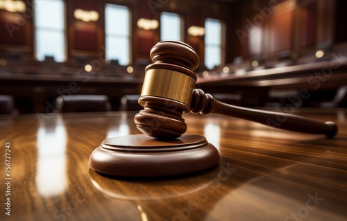 A wooden judges gavel placed on a wooden table, symbolizing authority and decision-making in a legal setting.