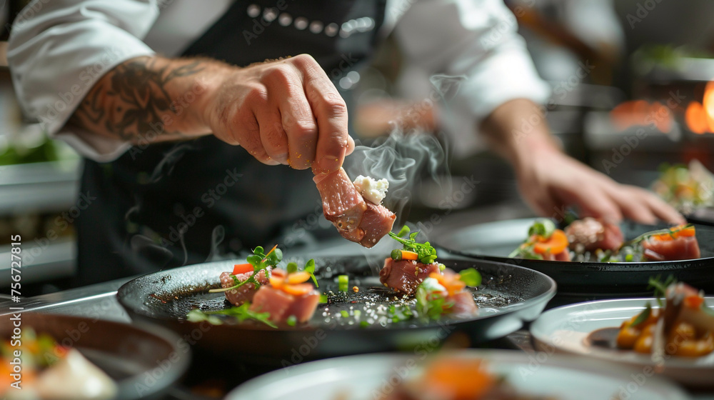 Private chefs craft a jaw dropping spectacle turning a four course meal into an unforgettable culinary journey