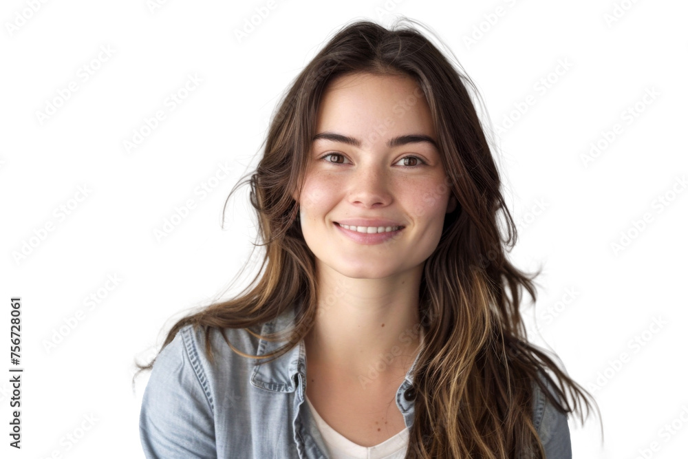 Studio portrait of a beautiful young woman with an attractive smile wearing casual outfits looking at camera, isolated on transparent png background. Studio portrait of a beautiful young woman with an attractive smile wearing casual outfits looking at camera, isolated on transparent png background.