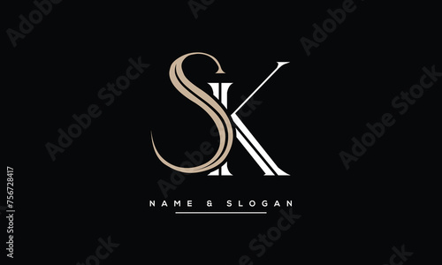 Alphabets SK, KS, Initials Letters Logo Monogram