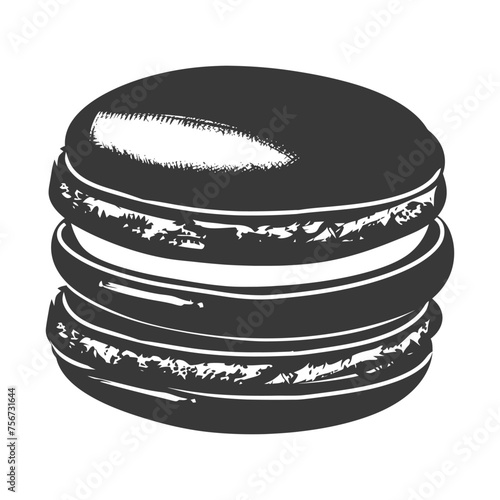 Silhouette Macaroon Cookie black color only