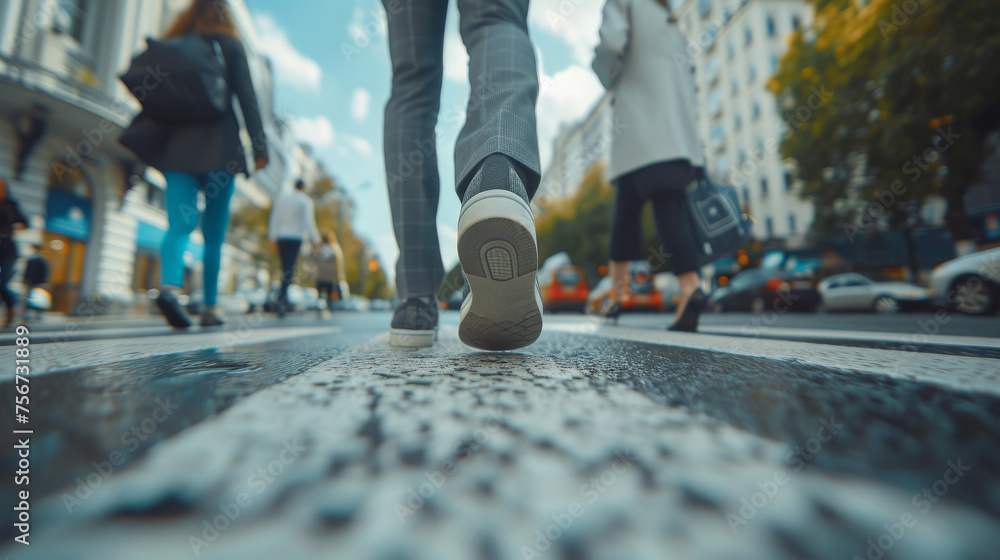 Busy City Life: Professionals Walking on Street at Rush Hour
Busy City Life: Professionals Walking on Street at Rush Hour