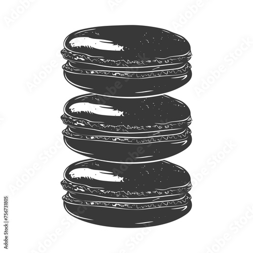 Silhouette Macaroon Cookie black color only