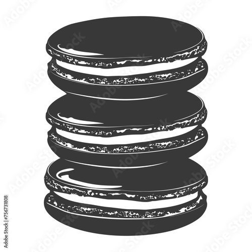 Silhouette Macaroon Cookie black color only