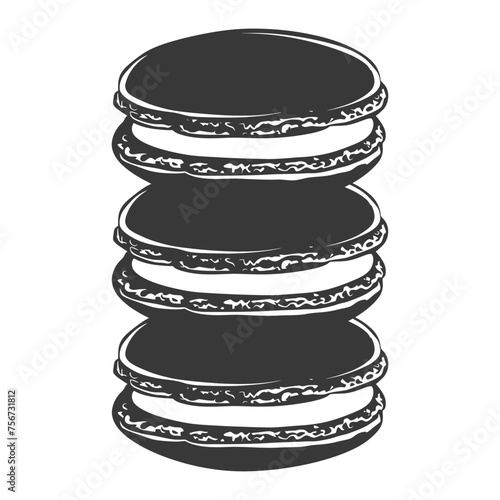 Silhouette Macaroon Cookie black color only